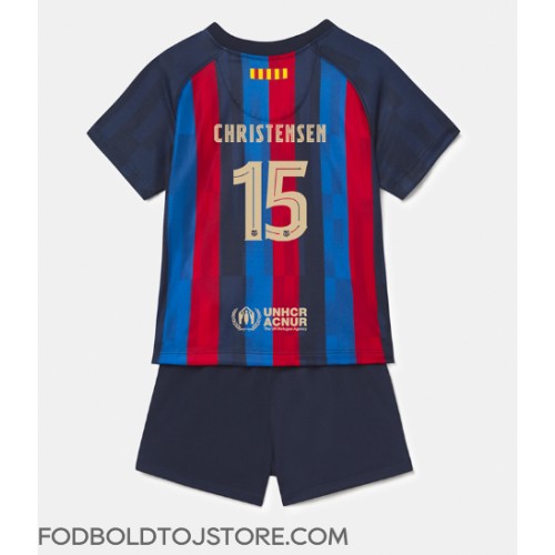 Barcelona Andreas Christensen #15 Hjemmebanesæt Børn 2022-23 Kortærmet (+ Korte bukser)